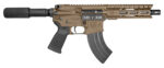 Diamondback DB1912O061 DB15 7.62x39mm 28+1 7", FDE, Carbon Lower, 6" M-LOK Handguard, Black Padded Buffer Tube/Magpul Grip 2 155889