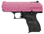 Hi-Point 916PISP C9 9mm Luger 8+1 3.50" Black Steel Barrel, Hydro-Dipped Pink Sparkle Serrated Slide, Black Polymer Frame, Black Polymer Grips 2 156715