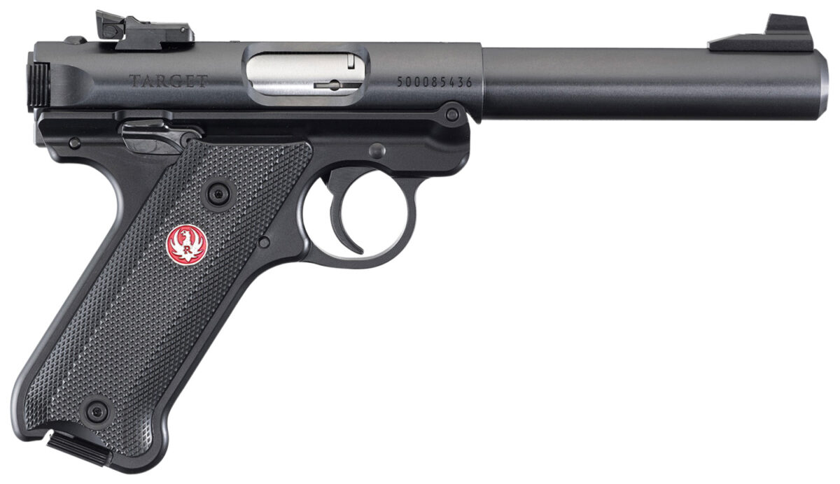 Ruger 40183 Mark IV Target *CA Compliant 22 LR 10+1 5.50" Blued Bull Barrel, Blued Aluminum Frame, Black Checkered Polymer Grip, Right Hand 1 157177