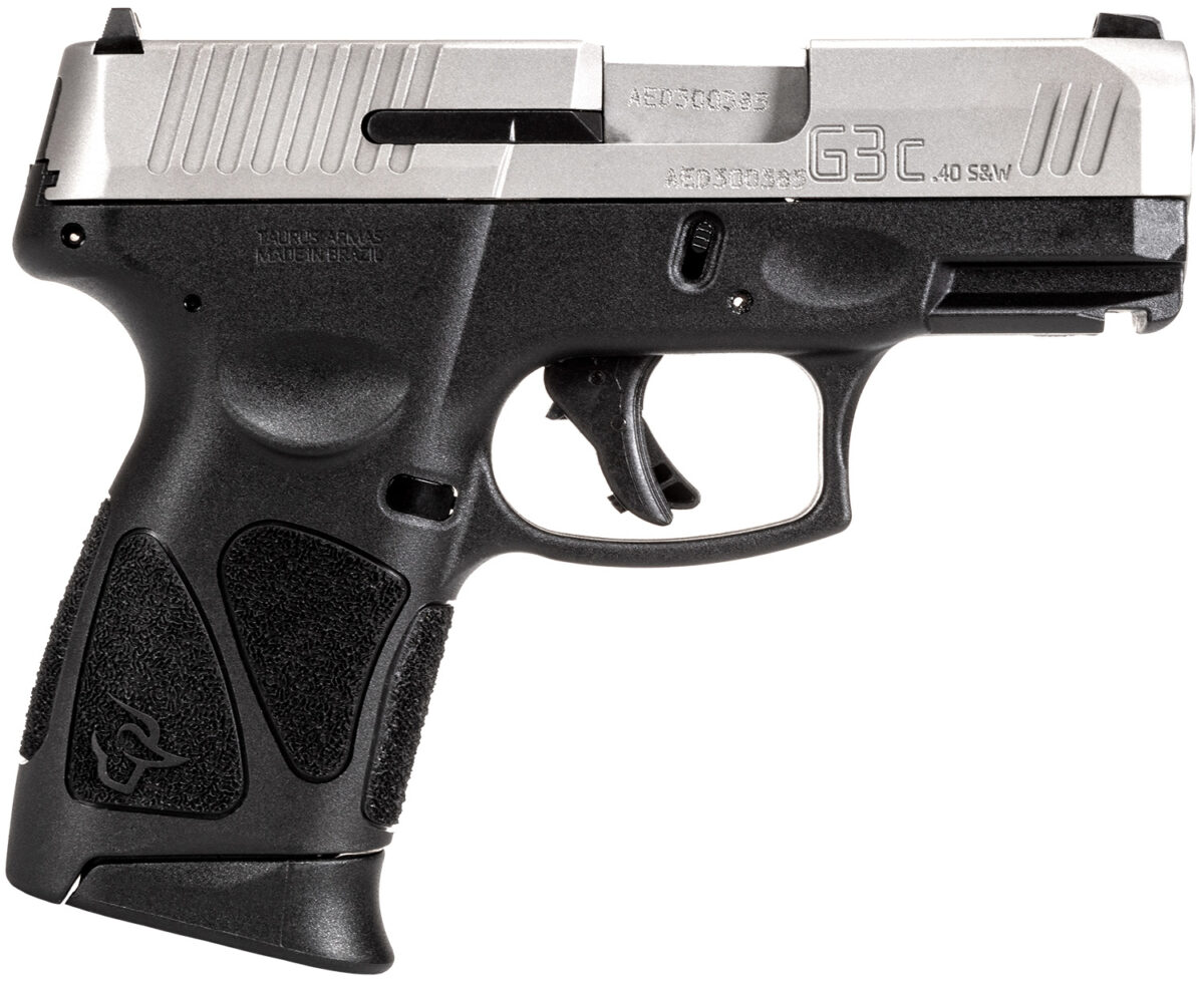 Taurus 1G3C4039 G3C Compact Frame 40 S&W 10+1 3.26" Matte Stainless Steel Barrel, Serrated Stainless Steel Slide, Black Polymer Frame w/Picatinny Rail, Black Polymer Grip 1 157575