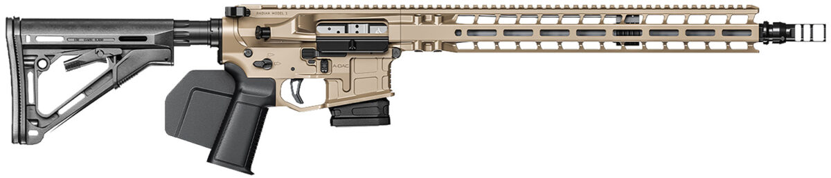 Radian Weapons R0601 Model 1 Carbine *CA Compliant 223 Wylde 10+1 16", FDE Billet Rec/M-Lok Handgaurd, Paddle Grip & Fixed CTR Stock, Dead Air Keymo Flash Hider, Ambi Controls, Vertex Trigger 1 158388