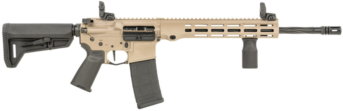 Maxim Defense MXM49735 MD15 L 5.56x45mm NATO 30+1 16" Fluted Barrel, FDE Rec/M-LOK Handguard, Black Magpul Furniture, SL-K Stock, MBUS Sights, Blackout Defense Flat Trigger 1 159406