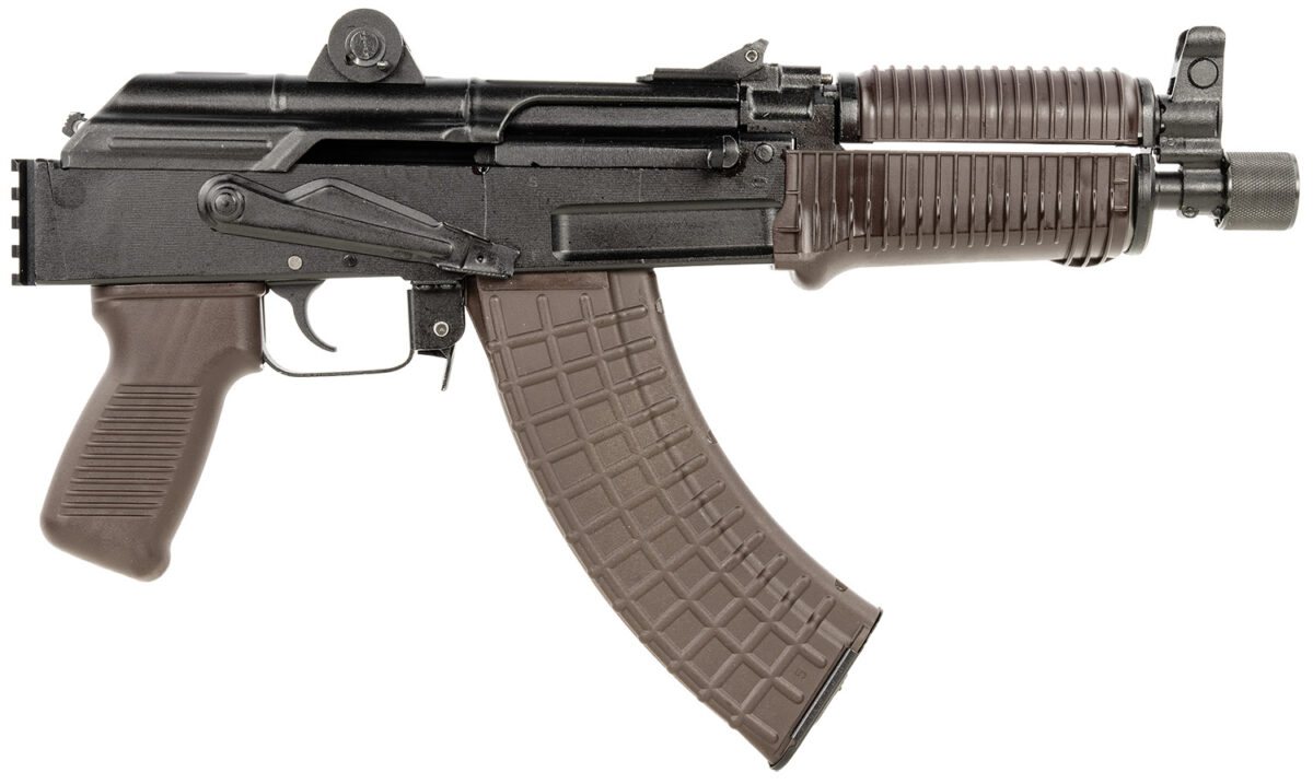 Arsenal SAM7K55P SAM7K 7.62x39mm 30+1 8.50" Black Steel Threaded Barrel, Polymer Handguards, Black Aluminum Forged & Milled Receiver, Mounted 1913 Picatinny Rail, Plum Polymer Grips 1 159834