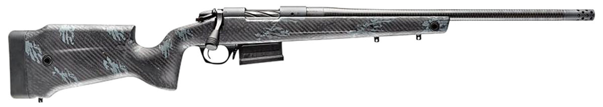 Bergara Rifles B14SM759CF B-14 Crest 6.5 PRC 3+1 20" Sniper Gray Cerakote #5 Contour Threaded Barrel, Sniper Gray Cerakote Steel Receiver, Black & Gray Sponge Fixed Carbon Fiber Stock 1 160133