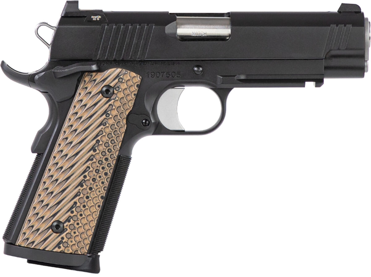 Dan Wesson 01795 Specialist Commander Full Size Frame 45 ACP 8+1 4.25" Stainless Steel Barrel, Black Duty Serrated Steel Slide, Black Duty Steel Frame w/Picatinny Rail, Black/Brown G10 Grip 1 165122