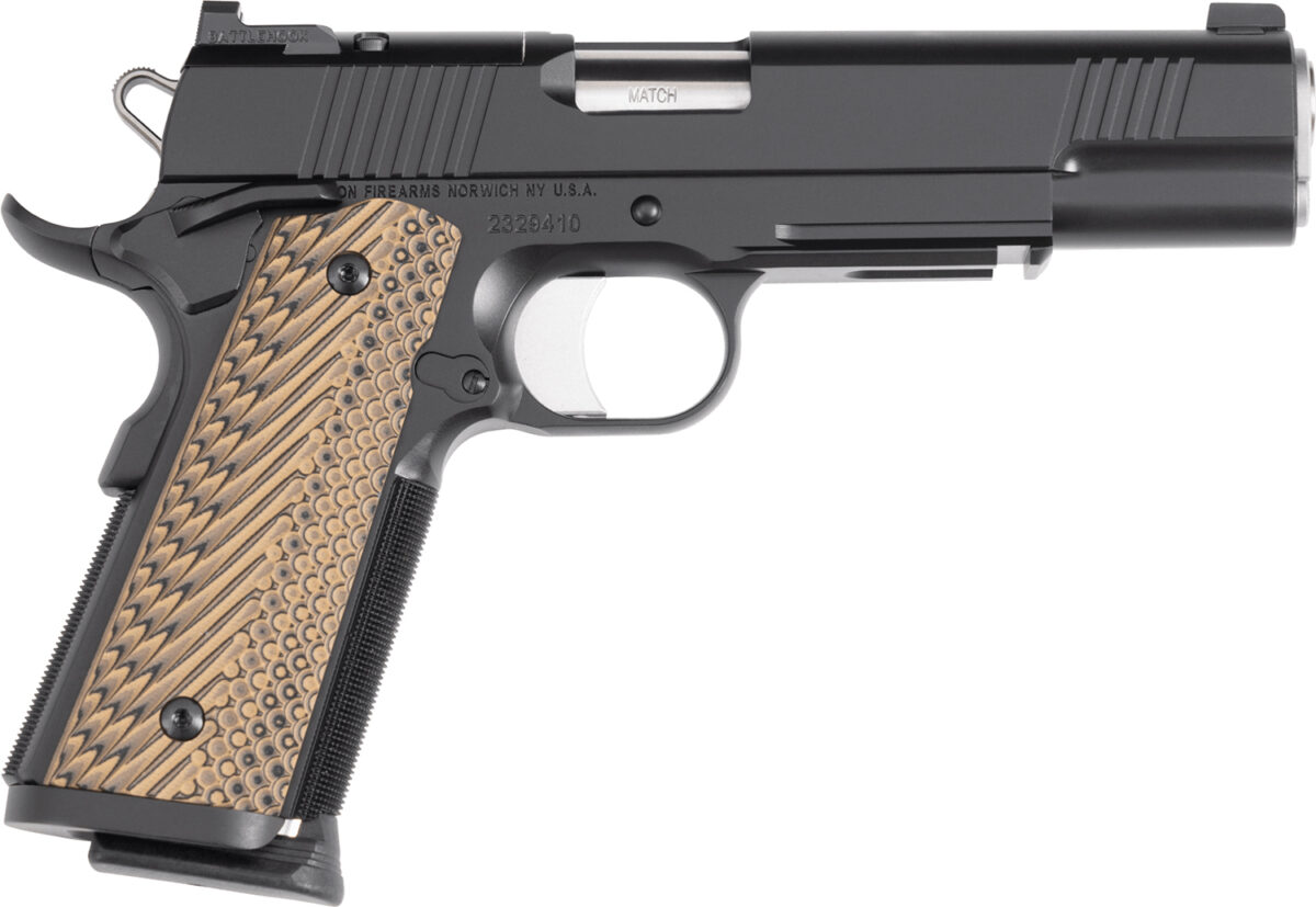 Dan Wesson 01796 Specialist Full Size Frame 9mm Luger 10+1 5" Stainless Match Grade Barrel, Black Duty Optics Ready/Serrated Steel Slide, Black Duty Steel Frame w/Picatinny Rail, Black/Brown G10 Grip 1 165124