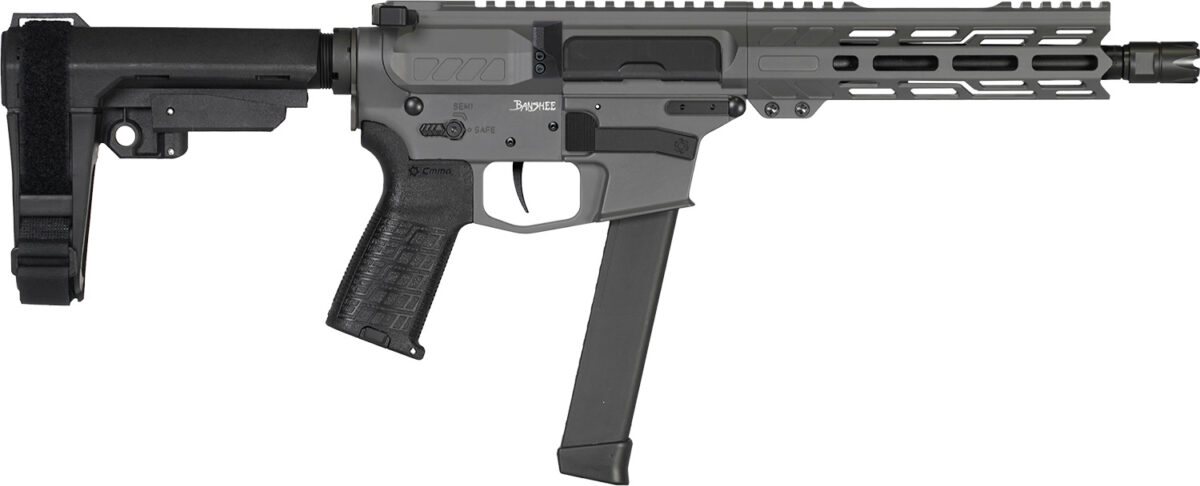 CMMG 99A3B0FTNG Banshee MKGS 9mm Luger 33+1 8" Black Nitride Medium Taper Threaded Barrel, EML 7" M-LOK Handguards, Tungsten Cerakote Aluminum Picatinny Rail Receiver, CMMG Zeroed Grips 1 166444