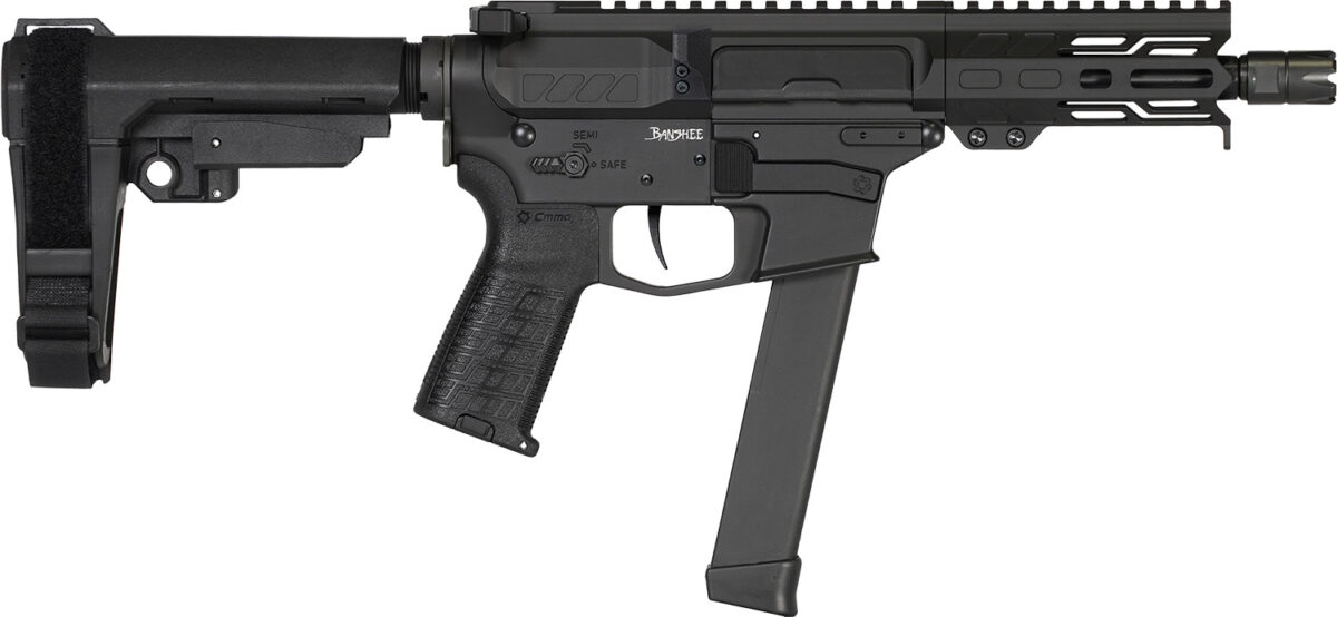 CMMG 99A890FAB Banshee MKGS 9mm Luger 33+1 5" Black Nitride Medium Taper Threaded Barrel, EML 4" M-LOK Handguards, Black Armor Cerakote Aluminum Picatinny Rail Receiver, CMMG Zeroed Grips 1 166445