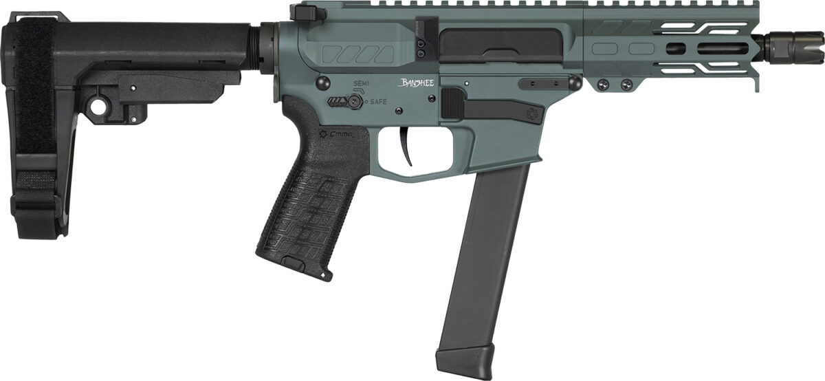 CMMG 99A890FCG Banshee MKGS 9mm Luger 33+1 5" Black Nitride Medium Taper Threaded Barrel, EML 4" M-LOK Handguards, Charcoal Green Cerakote Aluminum Picatinny Rail Receiver, CMMG Zeroed Grips 1 166446