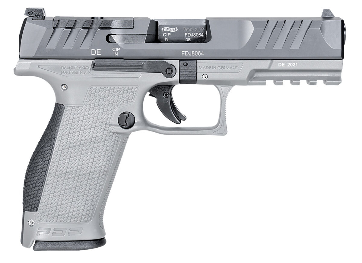 Walther Arms 2858371NP3 PDP Full Size Frame 9mm Luger 18+1 4.50" Stainless Polygonal Rifled Barrel, Optic Ready/Serrated Steel Slide, Gray Polymer Frame w/Picatinny Rail Ambidextrous 1 167474