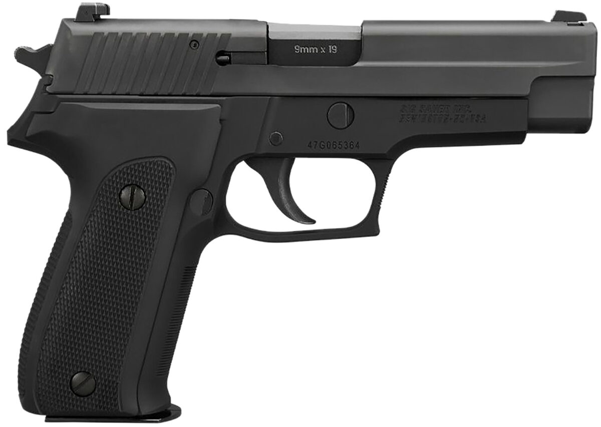 Sig Sauer E26940YR P226 40th Anniversary Full Size Frame 9mm Luger 15+1 4.40" Black Steel Barrel, Black Nitron Serrated Stainless Steel Slide, Black Anodized Aluminum Frame ,Retro Hogue Alloy Grip 1 168233