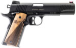 Gforce Arms GF199BW Chronicle 1911 9mm Luger 9+1 5" Stainless Steel Barrel, Black Serrated Steel Slide, Black Cerakote Aluminum Frame, Turkish Walnut Grip 2 168324