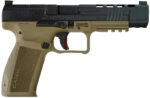 Canik HG6651N Mete SFx 9mm Luger 10+1 5.20" Black Nitride Match Grade Barrel, Black Optic Ready/Serrated Steel Slide, Flat Dark Earth Polymer Frame w/Picatinny Rail, Aggressive Texture Grip 2 169882