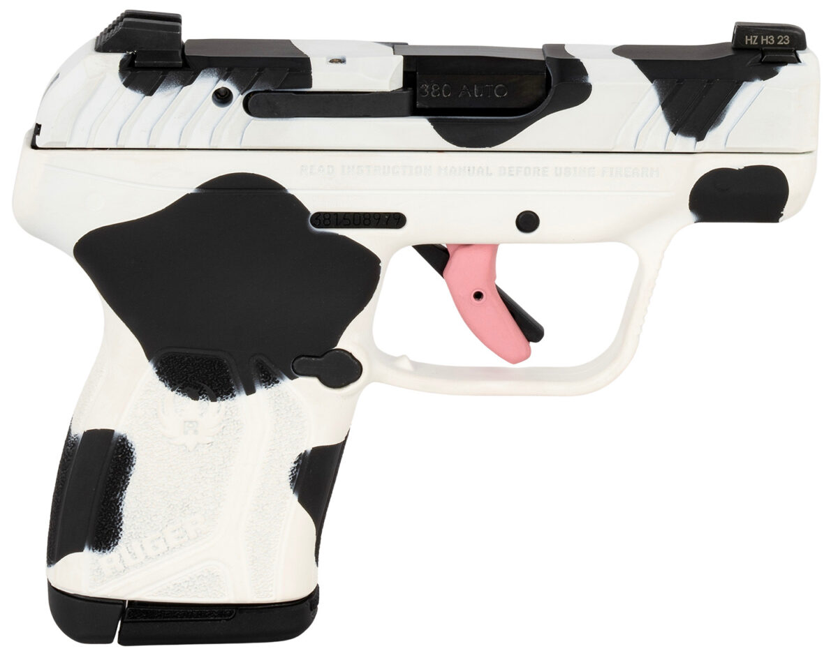 Ruger 228134 LCP Max Compact Frame 380 Auto 10+1 2.80" Black Steel Barrel, Cow Print Cerakote Serrated Steel Slide, Polymer Frame Cow Print w/Textured Grip 1 169907