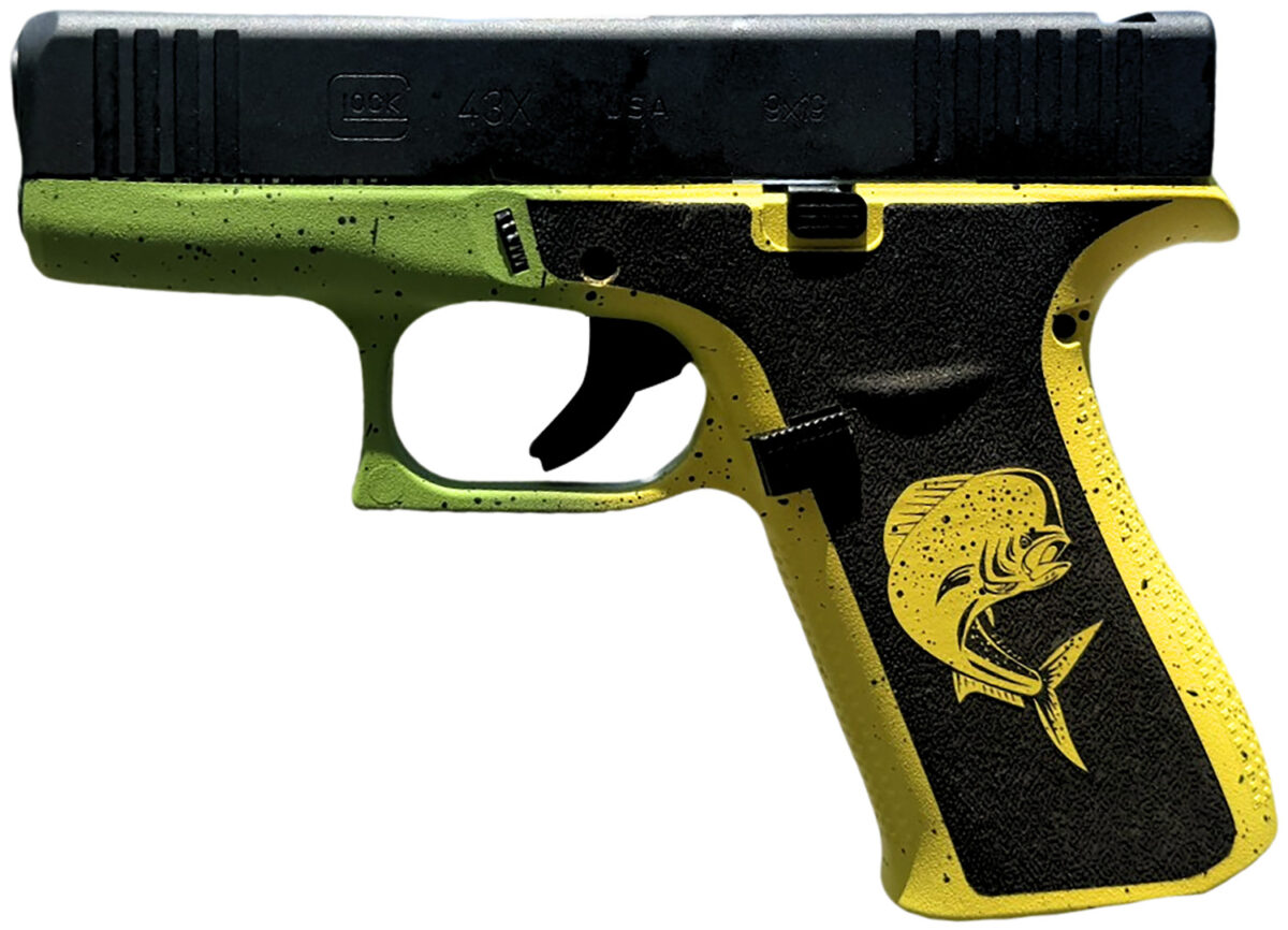 Glock UX4350204MAHIFR G43X Sub-Compact Frame 9mm Luger 10+1 3.41" Black GMB Barrel, Black nDLC Serrated Steel Slide, Mahi Polymer Frame w/Front Rail & Beavertail, Black Textured Grip, Ambidextrous 1 169924