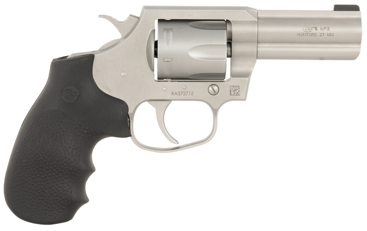 Colt Mfg KCOBRASM3BB King Cobra Small 357 Mag 6 Shot 3" Matte Stainless Steel Barrel, Cylinder Frame, Black Hogue Overmolded Grips, Exposed Hammer 1 170426