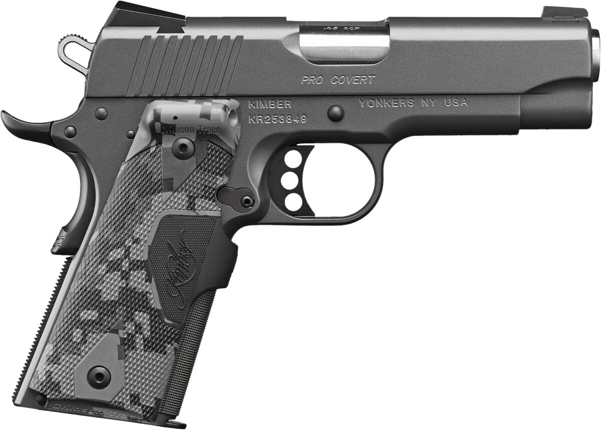 Kimber Mfg.,inc 3000244 Pro Covert 45 ACP 7+1 4" Stainless Steel Slide Charcoal Gray KimPro II Crimson Trace Urban Camouflage Grip 1 170467