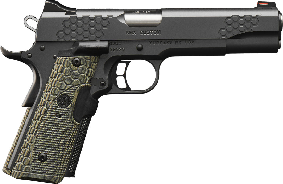 Kimber Mfg, Inc 3000358 KHX Custom 45 ACP 8+1 5" Stainless Match Grade Barrel, KimPro II Gray Serrated Stainless Steel Slide, Kimpro II Gray Stainless Steel Frame w/Beavertail, G10 MagGrip w/Red Laser 1 170473