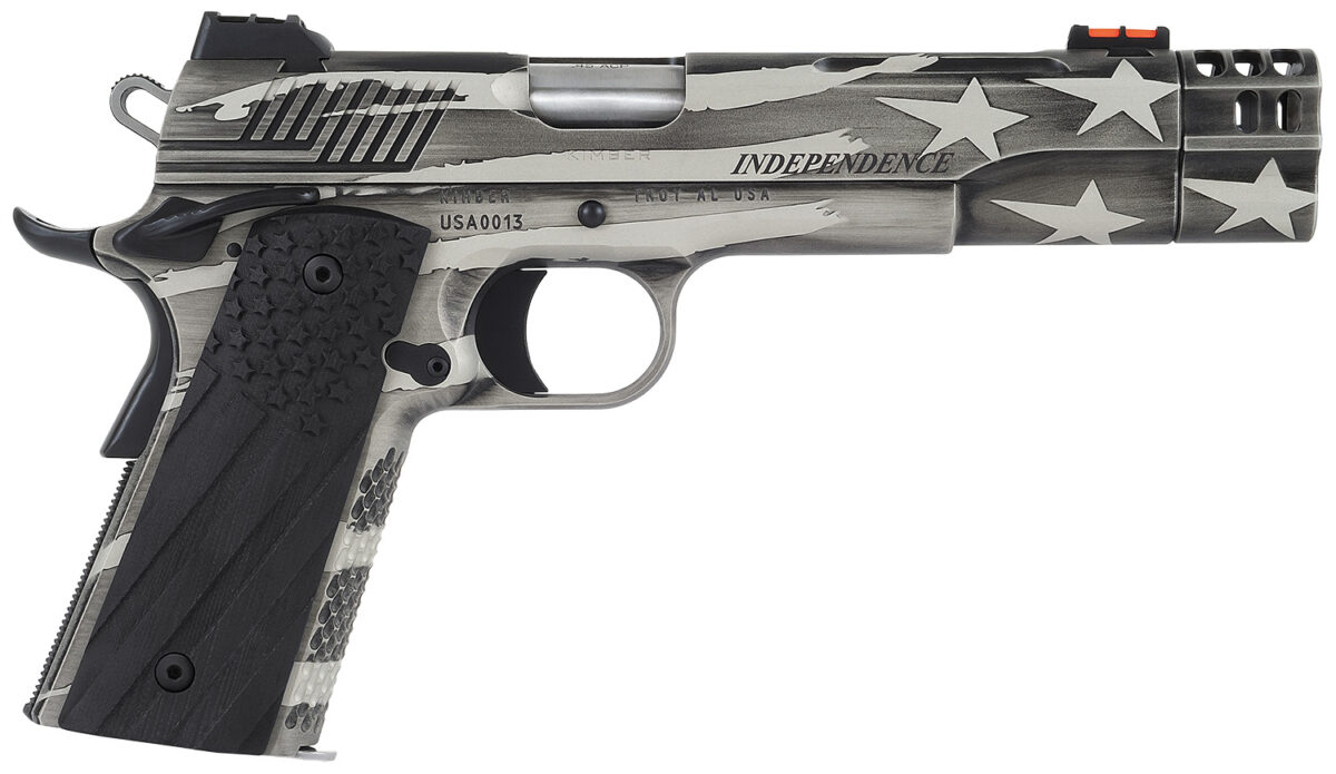 Kimber Mfg.,inc 3700840 Independence 1911 45 ACP 8+1 5" Rear Serrations Stainless Steel Slide Custom Flag Themed Cerakote G-10 Grip 1 170481 1