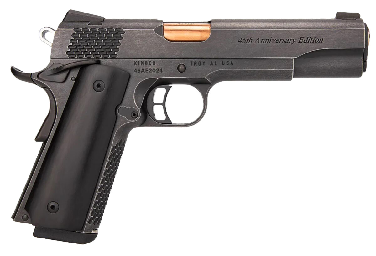 Kimber Mfg.,inc 3700841 45th Anniversary Limited Edition Full Size Frame 45 ACP 8+1 5" Titanium Nitride Distressed Cerakote Distressed Cerakote Black Horn Grip 1 170482