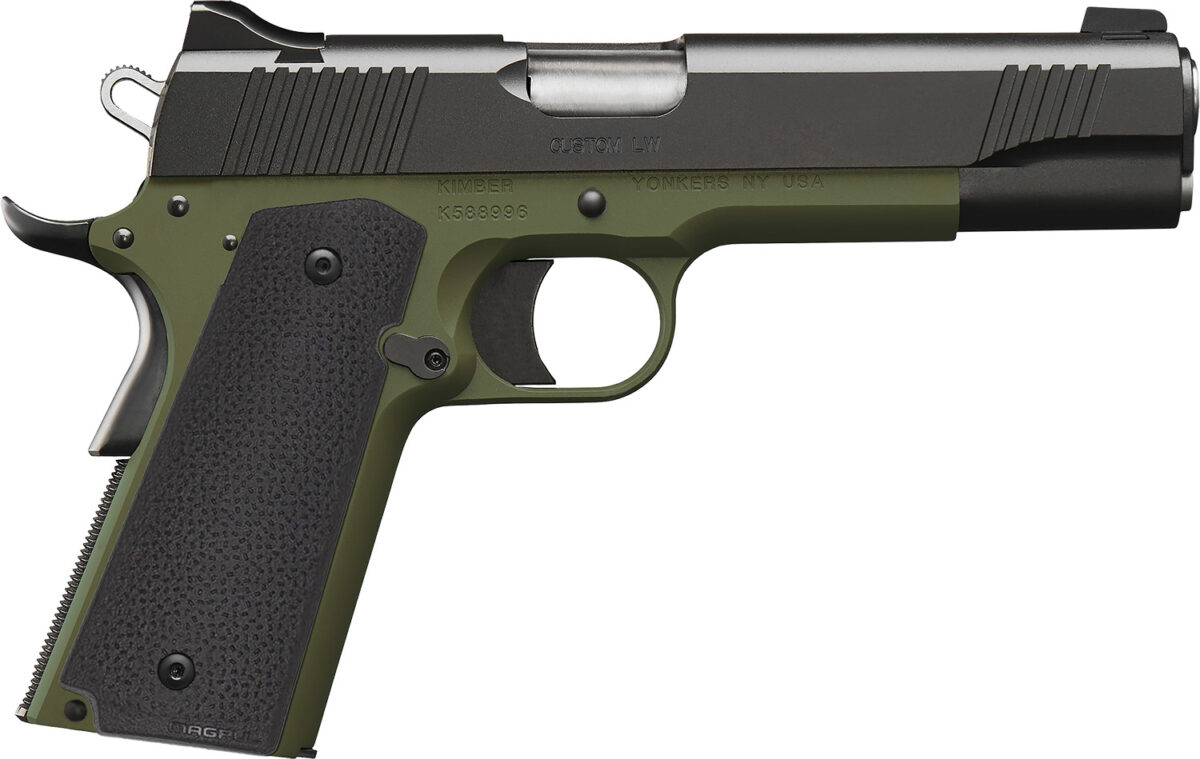 Kimber Mfg, Inc 3000465 Custom LW MP 9mm Luger 9+1 5" Stainless Match Grade Barrel, Black Serrated Steel Slide, Ranger Green Aluminum Frame w/Beavertail, Black Textured Grip 1 170486