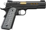 Kimber Mfg.,inc 3000383 Rapide 45 ACP 8+1 5" Gold TiN Steel Barrel, KimPro II Black Lightening Cut/Serrated Stainless Steel Slide, Kimpro II Black Steel Frame w/Beavertail, WavZ G10 Grip 2 170504