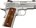 Kimber Mfg, Inc 3200375 Raptor II Ultra 45 ACP 7+1 3" Stainless Match Grade Barrel, Satin Silver Serrated Stainless Steel Slide, Matte Silver Aluminum Frame w/Beavertail, Zebrawood Grip 2 170533