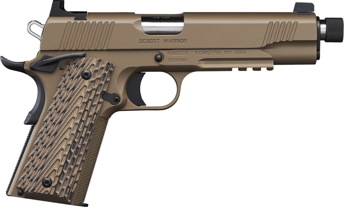 Kimber Mfg.,inc 3000237 Desert Warrior TFS 45 ACP 7+1 5.50" Front Serrations Steel Slide Desert Tan KimPro II G-10 Grip 1 170576