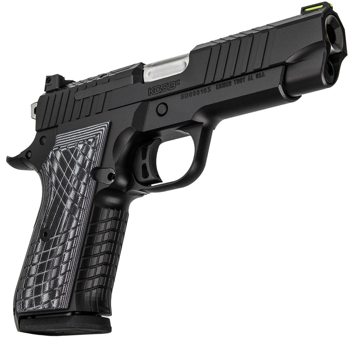 Kimber Mfg.,inc 3100011 KDS9C 9mm 10+1 4.09" KimPro Black Front and Rear Serrations Stainless Steel Slide Gray and Black G10 Crosshatch Grip 1 170600