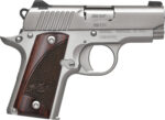 Kimber Mfg.,inc 3300207 Micro Stainless Rosewood NS 380 ACP 7+1 2.75" Stainless Steel Slide Satin Silver Smooth/Checkered Rosewood Grip 2 170615