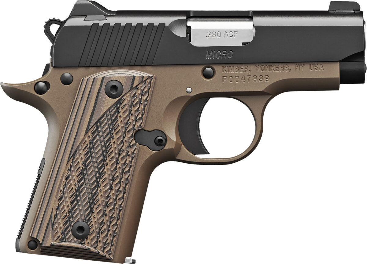 Kimber Mfg.,inc 3300208 Micro Desert Night NS 380 ACP 7+1 2.75" Matte Black KimPro II Stainless Steel Slide Desert Tan KimPro G10 Grip 1 170616