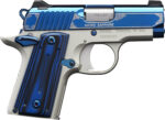 Kimber Mfg.,inc 3300090 Micro Sapphire NS 380 ACP 7+1 2.75" Polished Bright Blue PVD Coating Cut Scroll Engraving and Border Stainless Steel Thin blue/black ball-milled G-10 Grip 2 170620