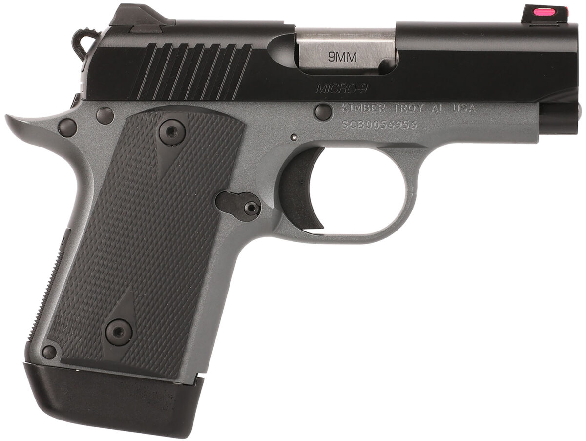 Kimber Mfg.,inc 3300242 Micro 9 Shadow Ghost 9mm 7+1 3.15" Stainless Black F/S Rubber Grip 1 170627