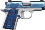 Kimber Mfg.,inc 3300111 Micro 9 Sapphire 9mm 6+1 3.15" Polished Bright Blue PVD Coating Stainless Steel Slide G-10 Grip 2 170634