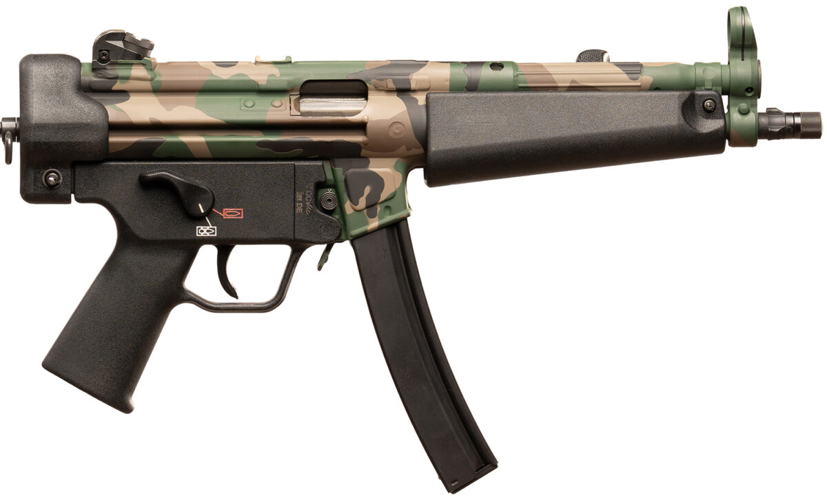 HK 81001152 SP5 Sports South Exclusive 9mm Luger 30+1 8.86" Black Steel Barrel Aluminum Woodland Camo Right Hand 1 171039