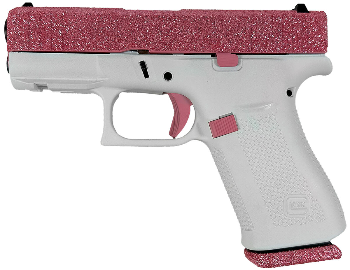Glock PX4350204NBGF G43X Sub-Compact Frame 9mm Luger 10+1 3.41" Black GMB Barrel, Bubblegum Cerakote Serrated Steel Slide, Frost Cerakote Polymer Frame w/Beavertail, Ambidextrous 1 173474