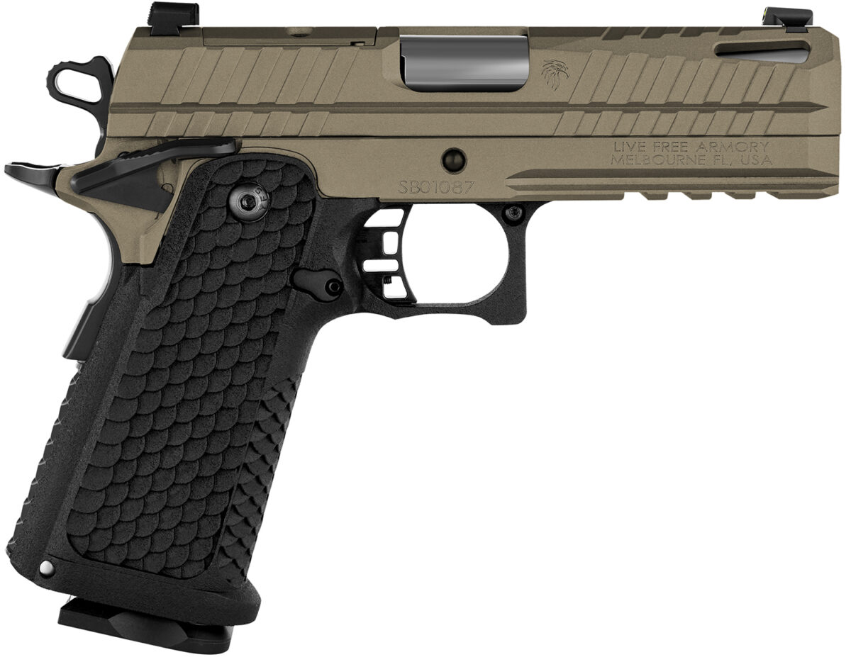Live Free Armory LFAPF712086 Apollo 11 9mm 17+1 4.15" 416 Stainless Steel Slide Elite Flat Dark Earth Cerakote Black Polymer Grip 1 174278