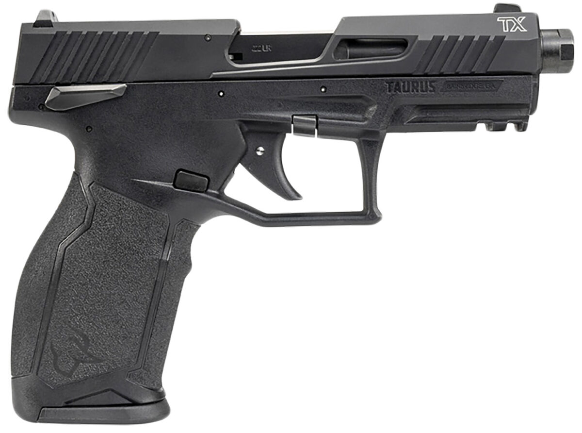 Taurus 1-2TX22141-15 2TX Full Size Frame 22 LR 15+1 4.60" Matte Black Threaded Barrel, Black Anodized Serrated Slide, Matte Black Polymer Frame w/Picatinny Rail, Textured Grip 1 174522