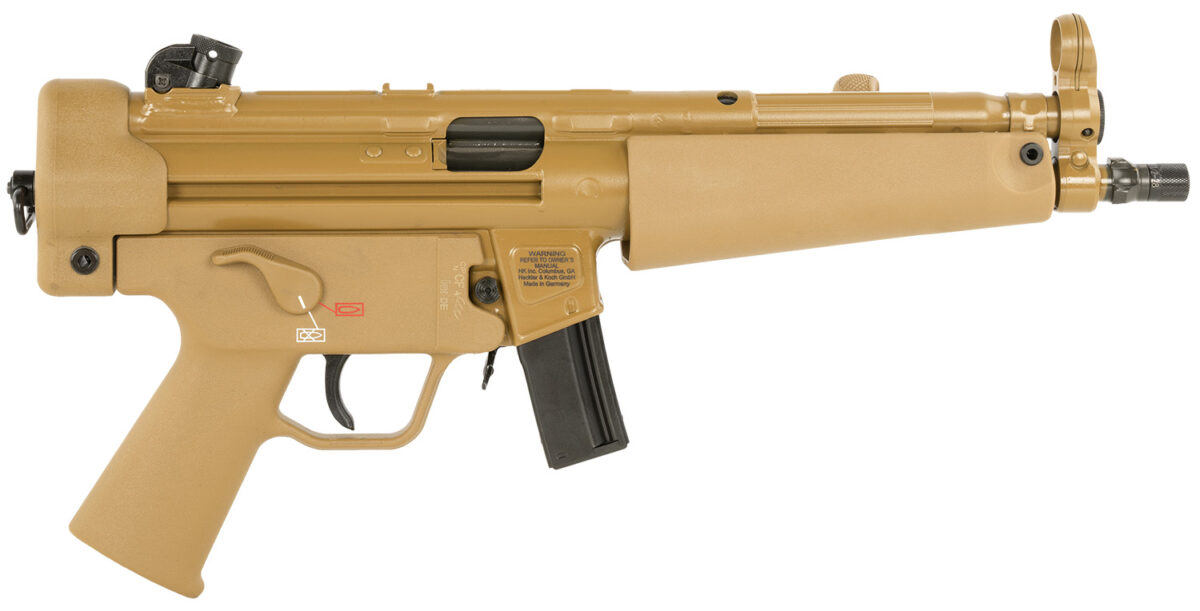 HK 81001079 SP5 RAL8000 9mmx19 10+1 8.86" Black Navy-Style Threaded Barrel, Flat Dark Earth Receiver, FDE Polymer Grip, 2 Magazines 1 174600