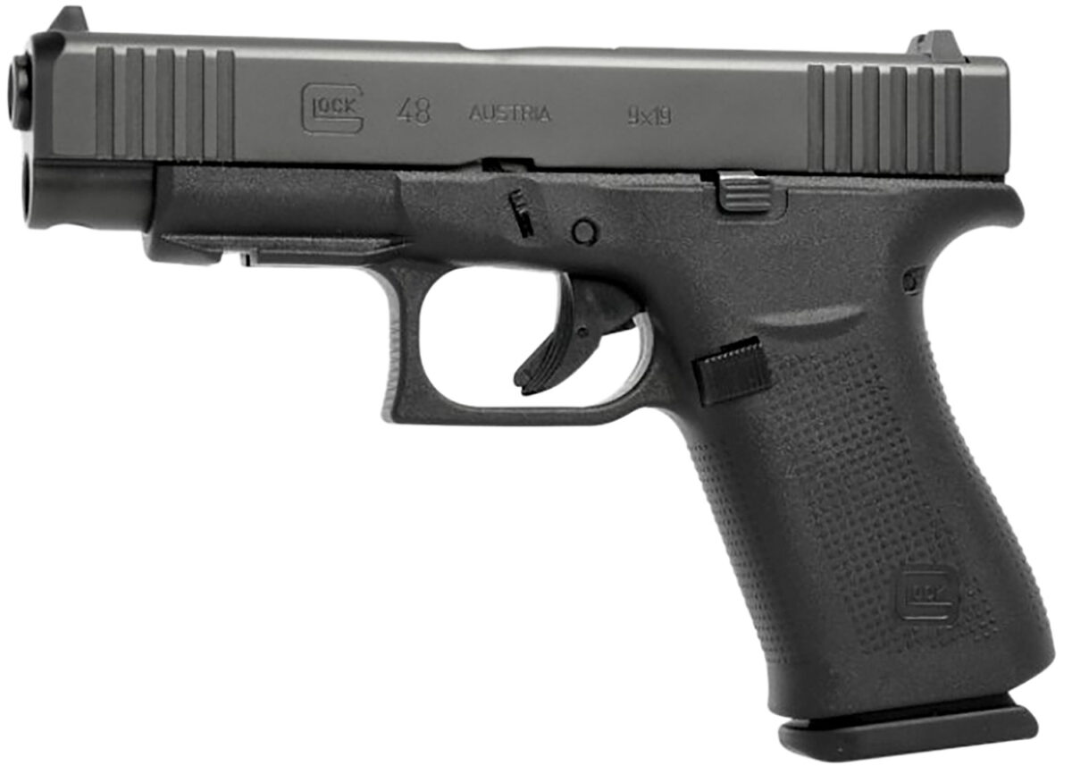 Glock PA4850201FR G48 Slim Compact Frame 9mm Luger 10+1 4.17" Black GMB Barrel, Black nDLC Serrated Steel Slide, Black Polymer Frame w/Beavertail & Front Rail, Black Textured Polymer Grip, Right Hand 1 175492