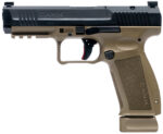 Canik HG6652N Mete SFT 9mm Luger 10+1 4.46" Black Nitride Steel Barrel, Black Cerakote Optic Ready/Serrated Steel Slide, Flat Dark Earth Polymer Frame w/Picatinny Rail, Interchangeable Backstrap Grip 2 176219