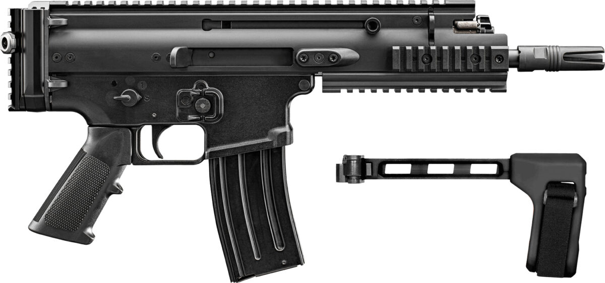 FN 38101884 SCAR 15P 5.56x45mm 10+1 7.50" Black Black Anodized Picatinny Rail Aluminum Receiver SB Tactical Brace 1 179146