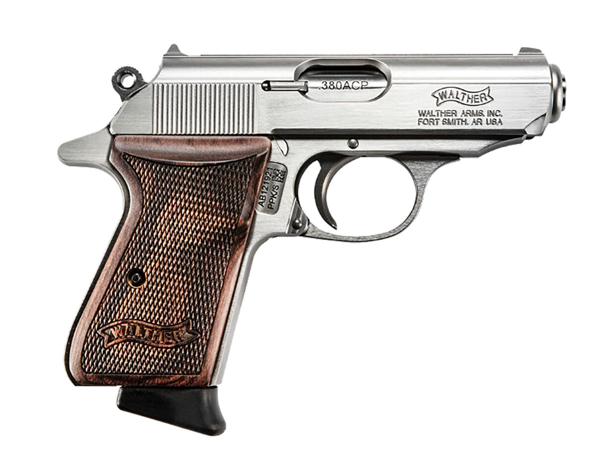 Walther Arms 4796004WG PPK/S Carry Frame 380 ACP 7+1 3.30" Stainless Steel Barrel, Serrated Stainless Steel Slide & Frame w/Beavertail, Walnut Grip 1 179982