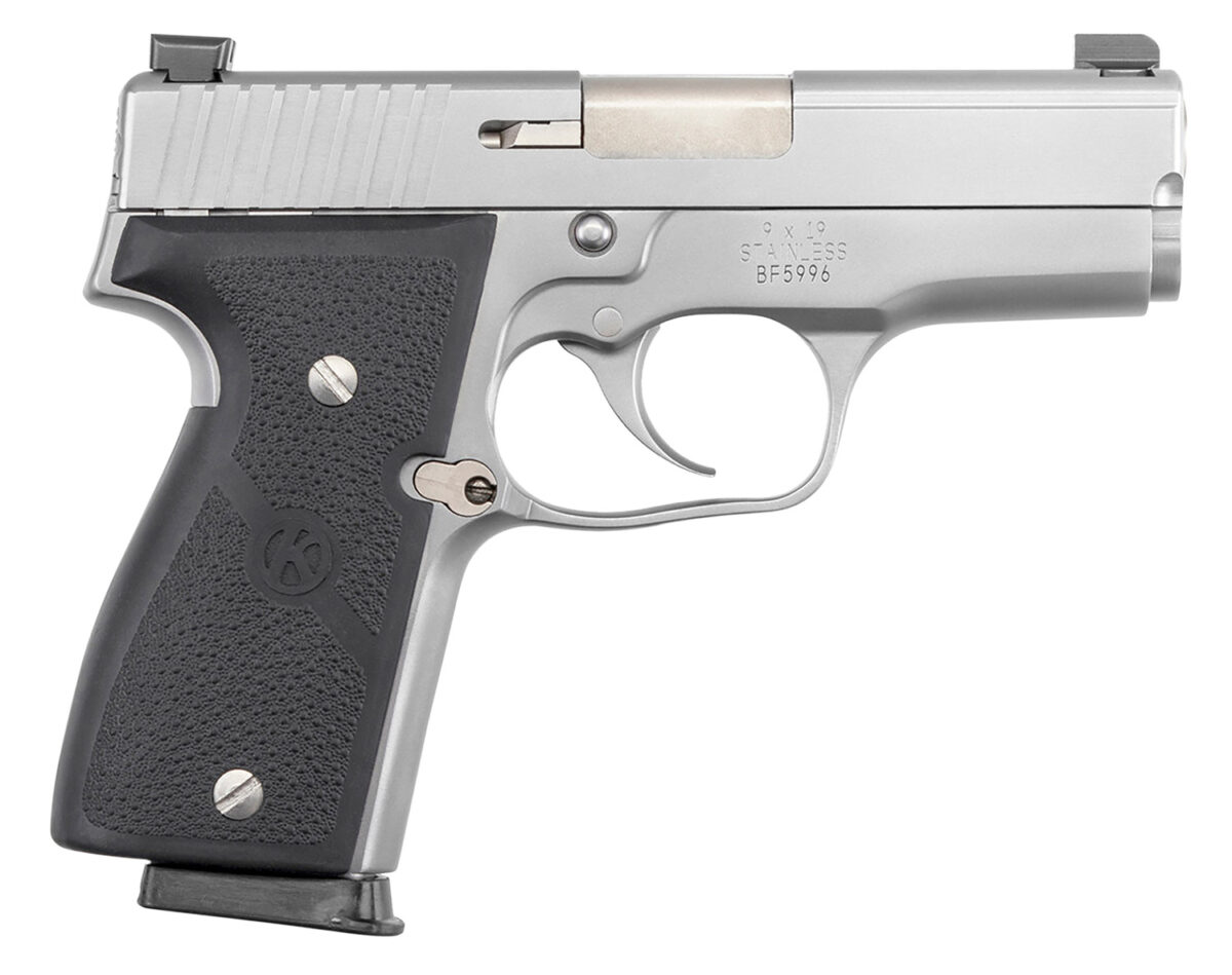 Kahr Arms K9093NA K 9mm Luger Caliber with 3.50" Barrel, 7+1 Capacity, Overall Matte Stainless Steel Finish, Serrated Slide, Textured Wraparound Black Polymer Grip & TruGlo Night Sights 1 27371