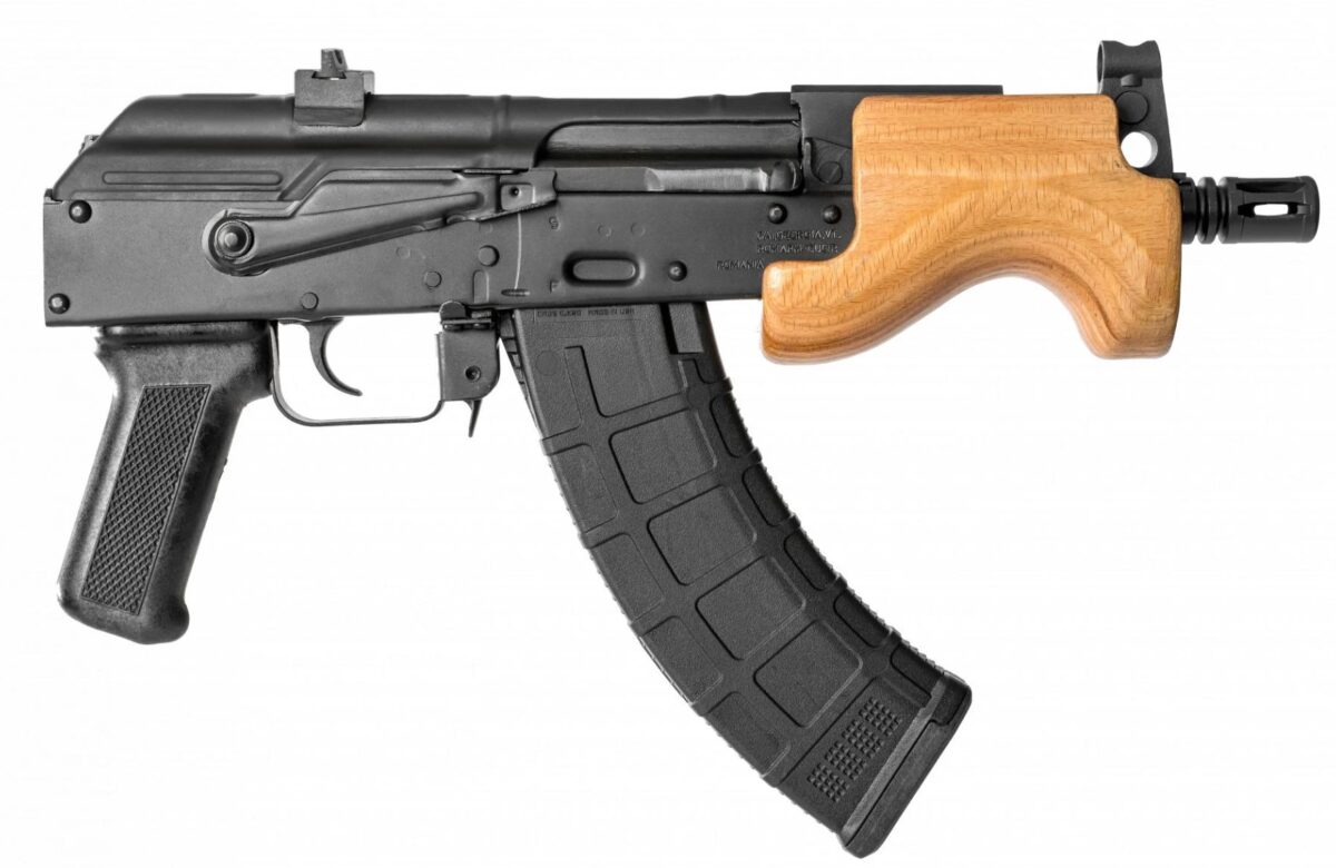 Century Arms Romanian Micro Draco Stamped AK-47 Pistol - Black | 7.62x39 | 6" Barrel | Wood Handguard 1 2797