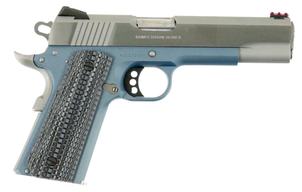 Colt Mfg O1072CCSBT 1911 Competition 9mm Luger Caliber with 5" National Match Barrel, 9+1 Capacity, Blue Titanium Finish Frame, Serrated Stainless Steel Slide, Gray G10 Grip & 70 Series Firing System 1 45213