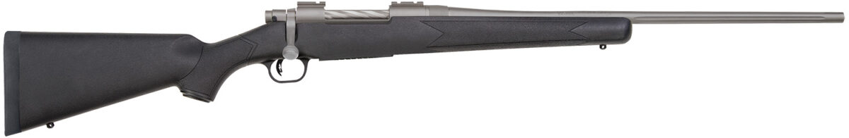 Mossberg 28010 Patriot Synthetic Full Size 30-06 Springfield 5+1 22" Stainless Cerakote Fluted Barrel, Stainless Cerakote Receiver Drilled & Tapped, Black Fixed Synthetic Stock, Right Hand 1 49283