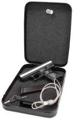 Hi-Point CF380HSP CF Home Security Package 380 ACP 8+1, 3.50" Black Steel Barrel, Black Powder Coated/Chrome Serrated Steel Slide, Black Polymer Frame & Grip, Keyed Lock Box 2 91046
