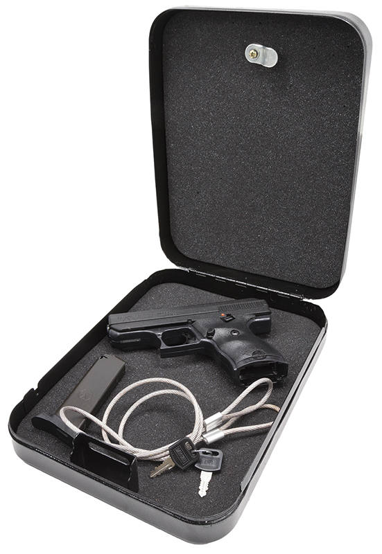 Hi-Point 916HSP CF Home Security Package 9mm Luger 8+1 3.50" Black Steel Barrel Black Powder Coated/Chrome Serrated Steel Slide Black Polymer Frame Black Polymer Grip, Keyed Lock Box 1 91047