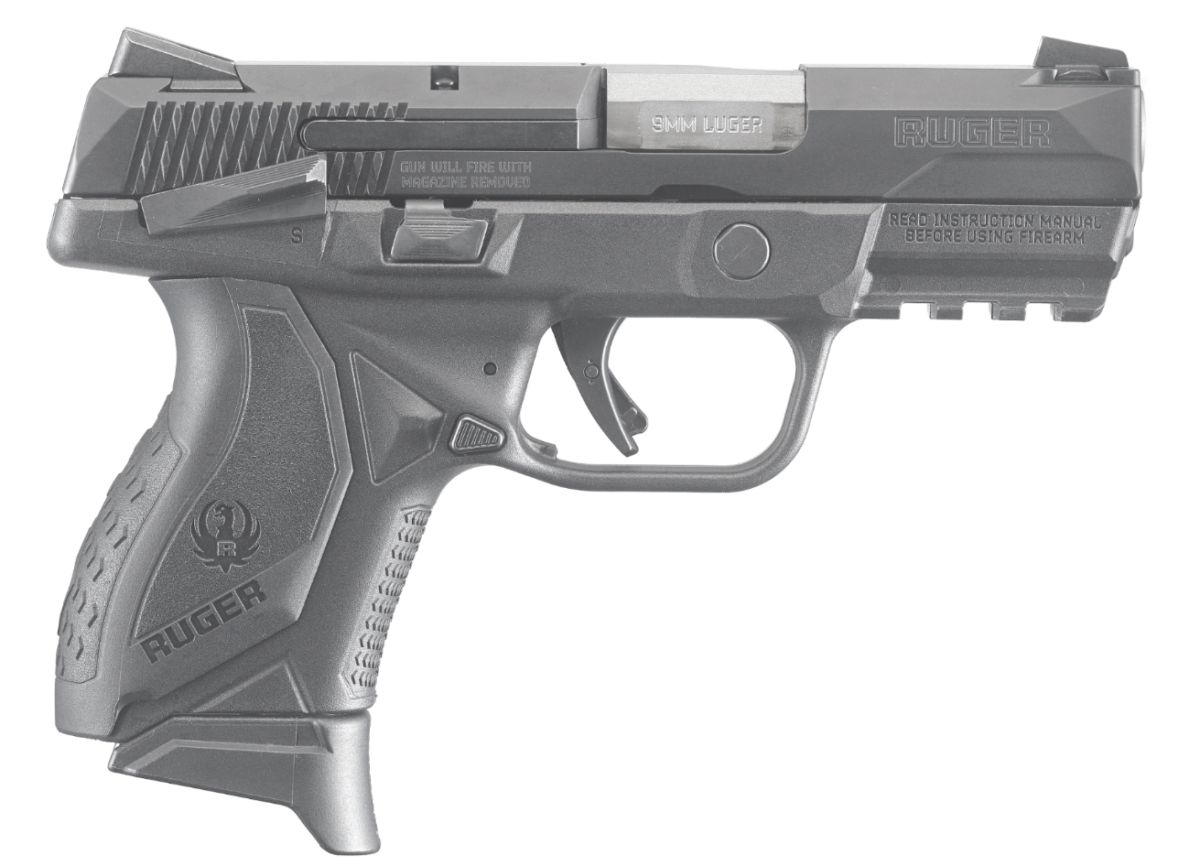 RUGER AMER CMPCT 9MM 3.55" 17+1 SFTY 1 RugerAmericanCompactManualSfty